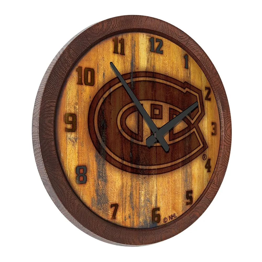 Montreal Canadiens: Branded "Faux" Barrel Top Wall Clock