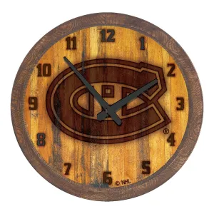Montreal Canadiens: Branded "Faux" Barrel Top Wall Clock