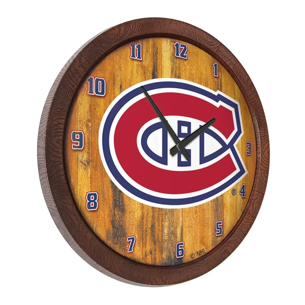 Montreal Canadiens: "Faux" Barrel Top Wall Clock