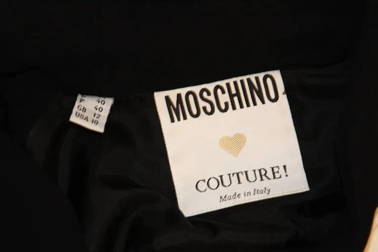 MOSCHINO Couture Classic Pocket Dress w/ White Detail Size 44