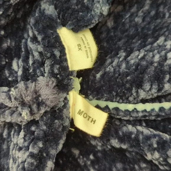 Moth Anthropologie Navy Soft Chunky Chenille Oversized Cardigan Size XS