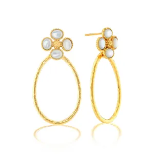 Mother of Pearl Berry Clover Teardrop Earrings