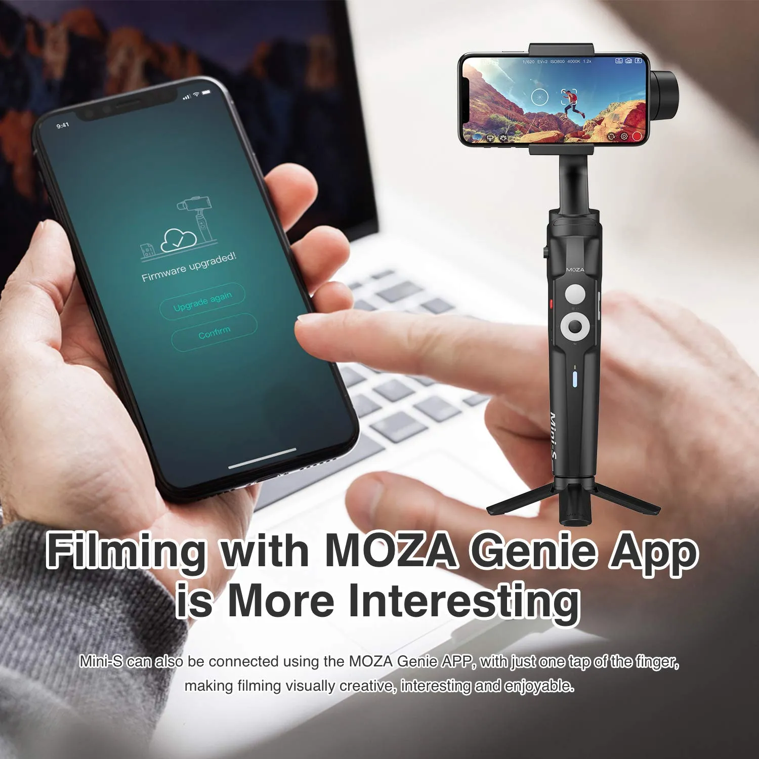 MOZA Mini-S 3-Axis Foldable Smartphone Gimbal Stabilizer of Smart Camera for Motion Recording