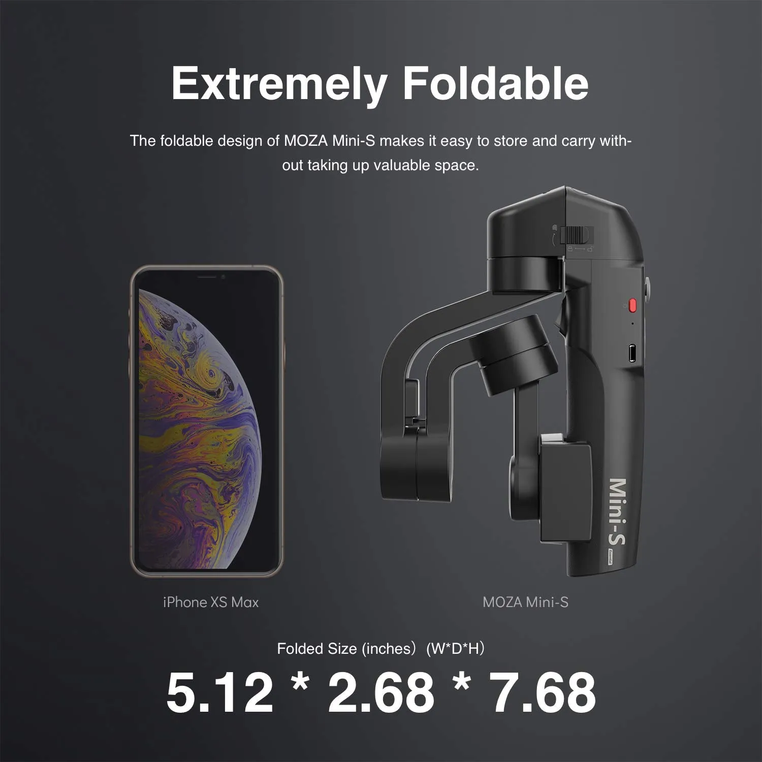 MOZA Mini-S 3-Axis Foldable Smartphone Gimbal Stabilizer of Smart Camera for Motion Recording
