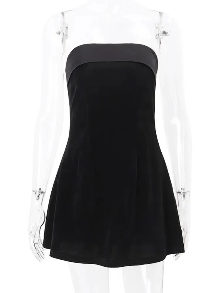 Mozision Strapless Backless Sexy Mini Dress