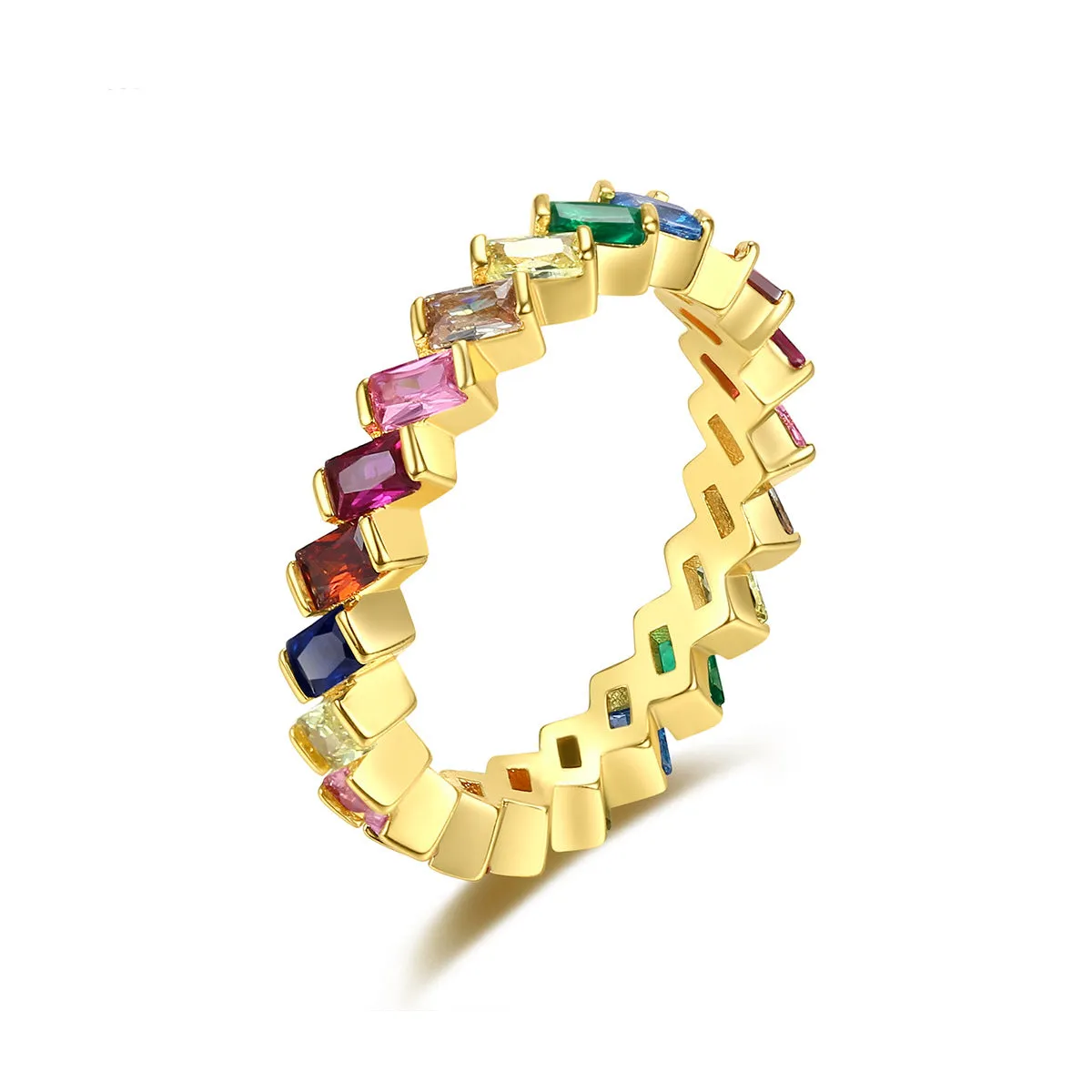 Multicolor Crystal & 18K Gold-Plated Band