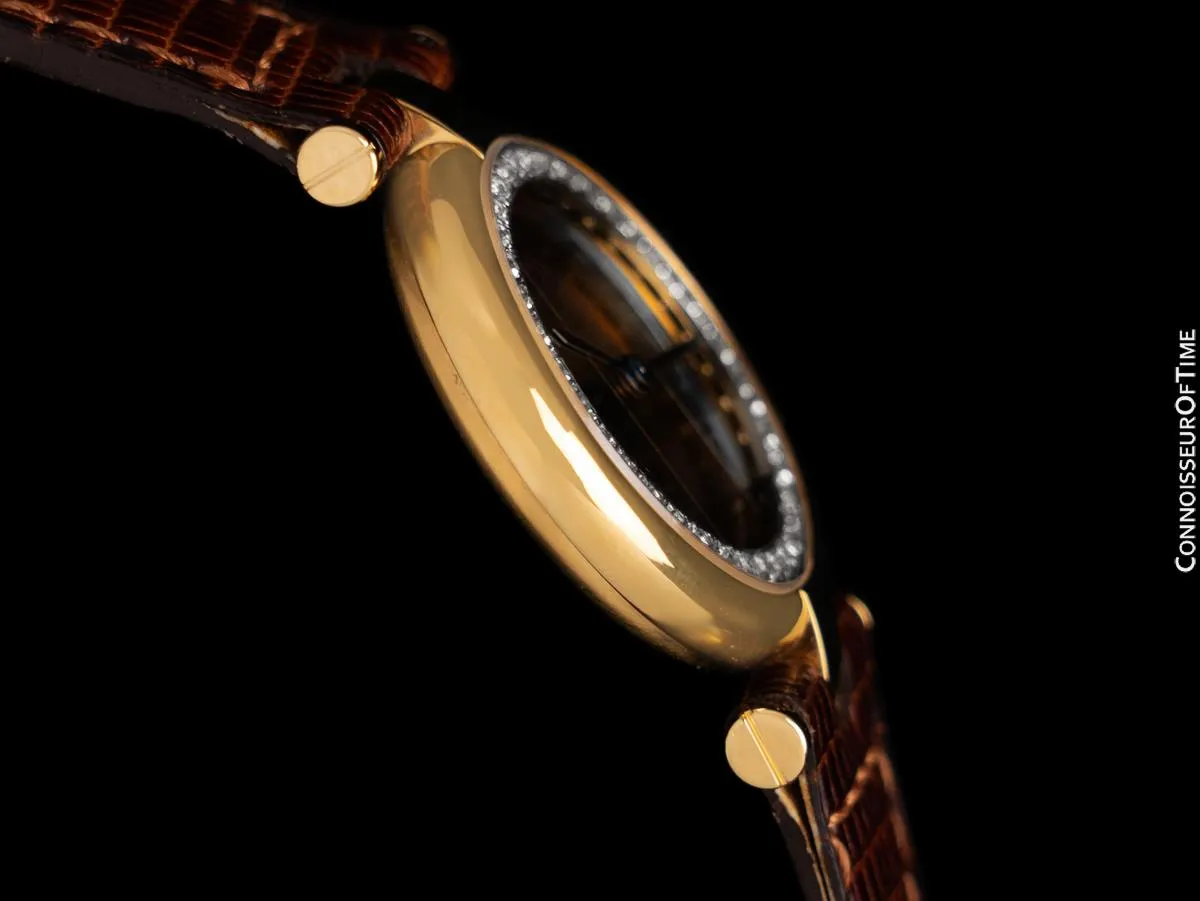Must De Cartier Vendome Ladies Vermeil Watch with Trinity Dial - 18K Gold Over Sterling Silver with Diamonds