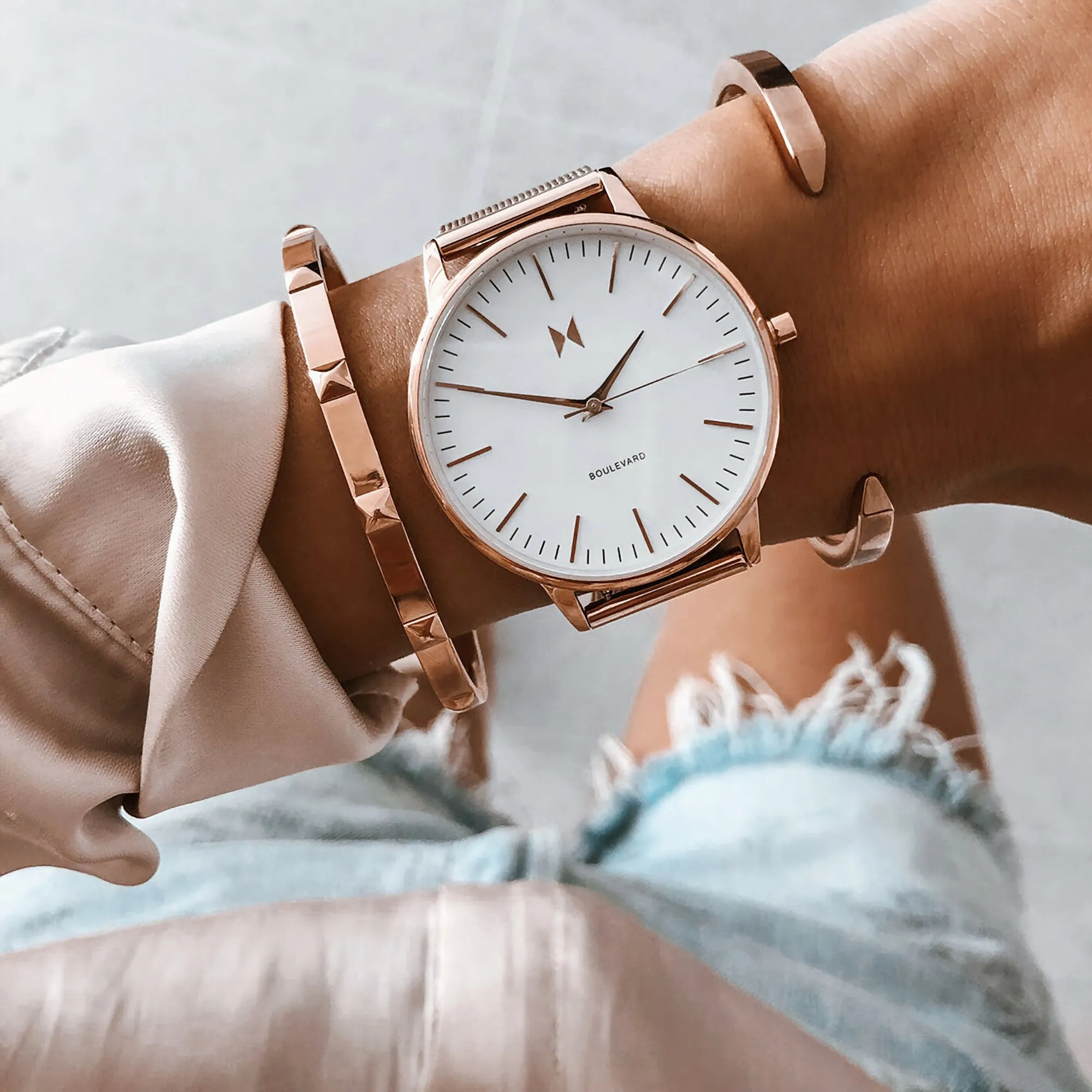 MVMT Boulevard Malibu Rose White dial Ladies watch
