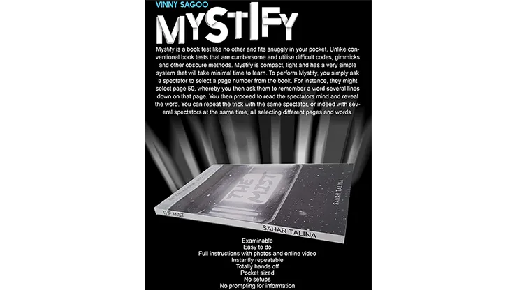 Mystify (Gimmicks and Online Instructions) by Vinny Sagoo