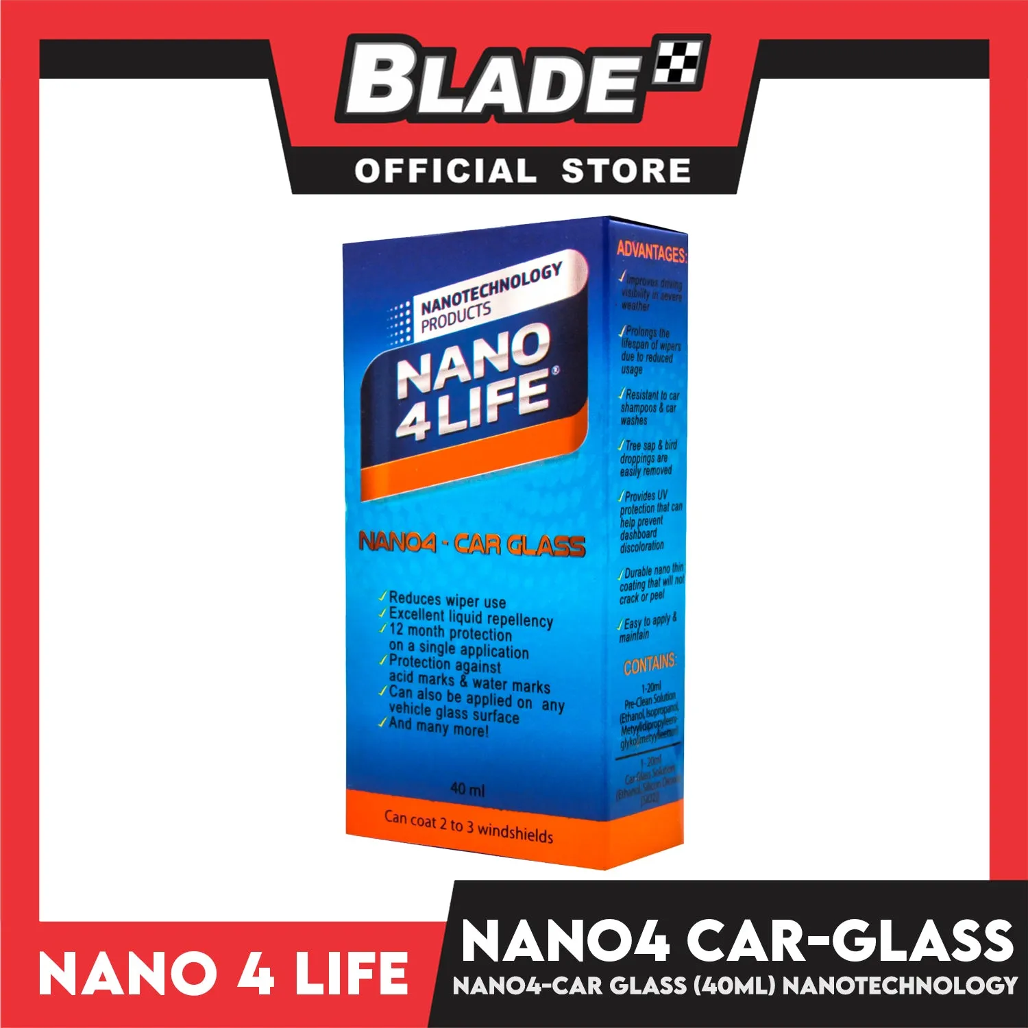 Nano 4 Life Nano4-Car Glass 40ml