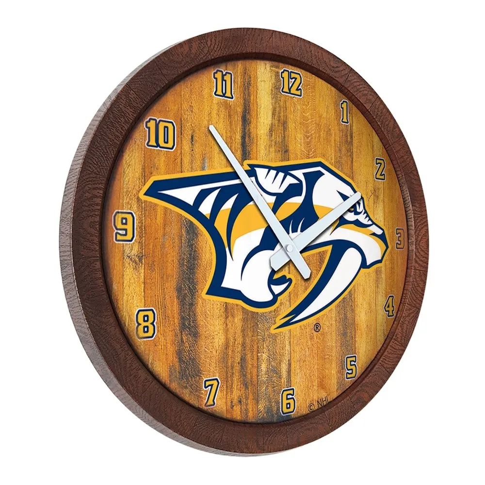 Nashville Predators: "Faux" Barrel Top Wall Clock
