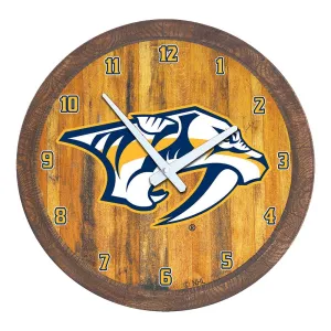 Nashville Predators: "Faux" Barrel Top Wall Clock