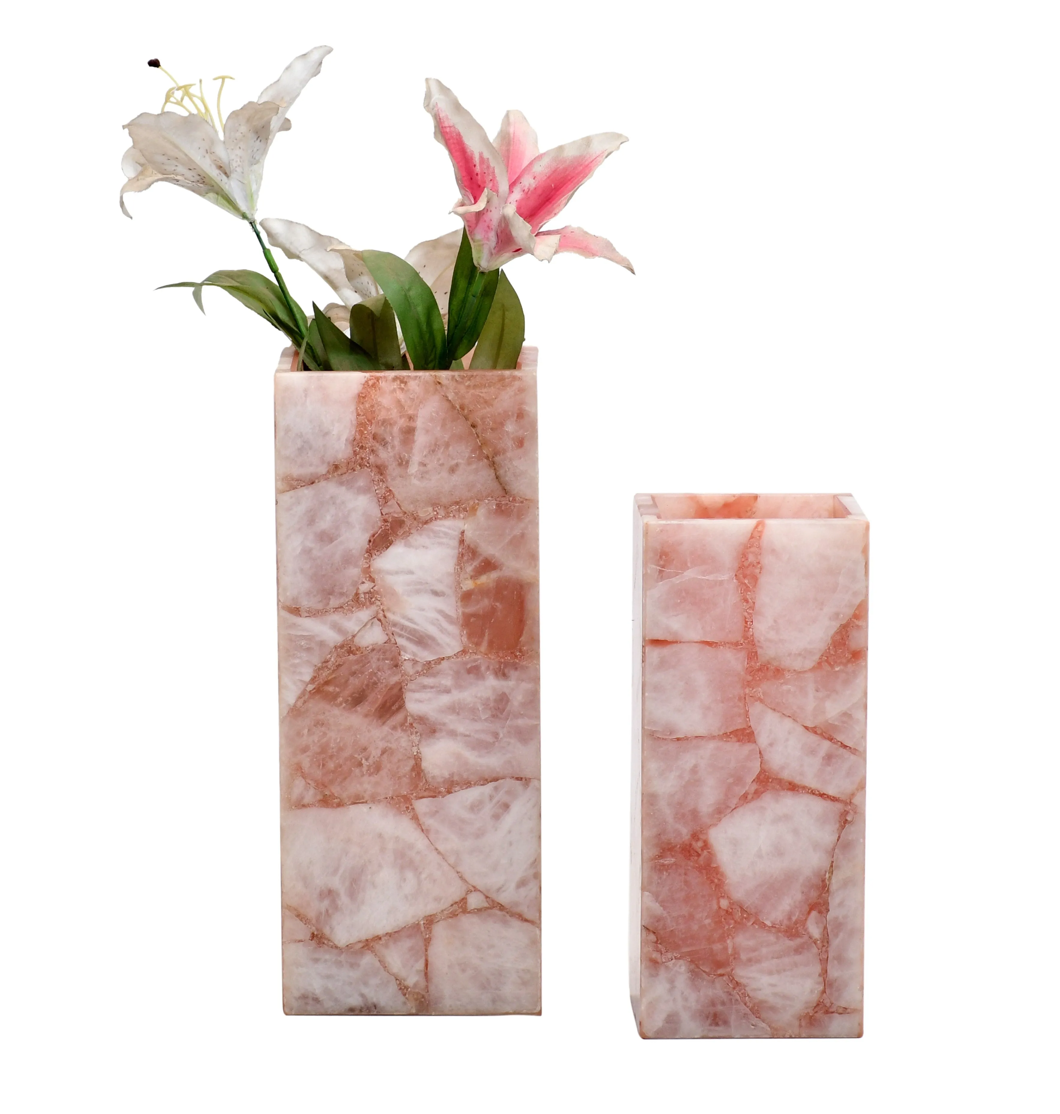 Natural Gemstone Flower Vase