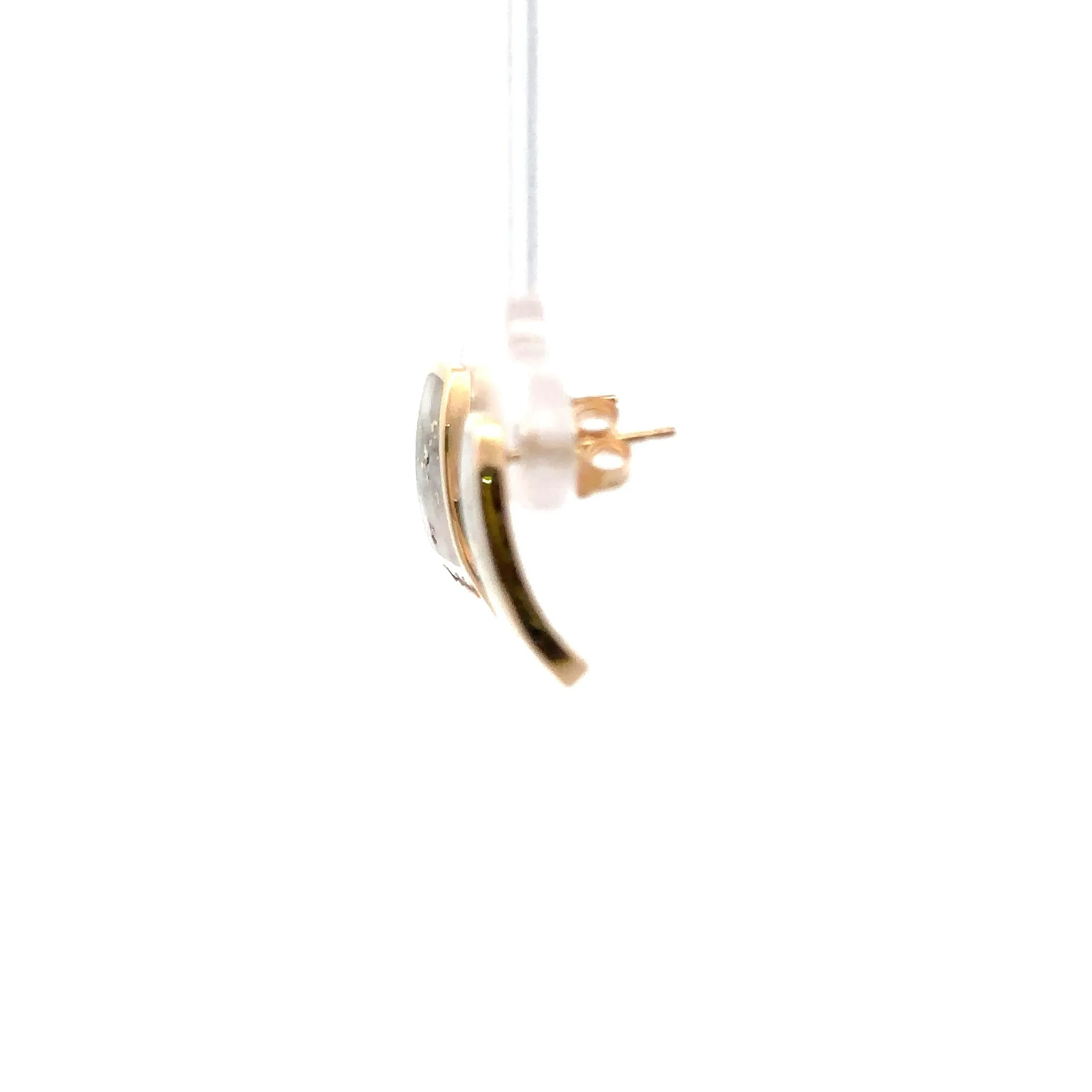 Natural Gold Quartz and Diamond Earrings by Orocal