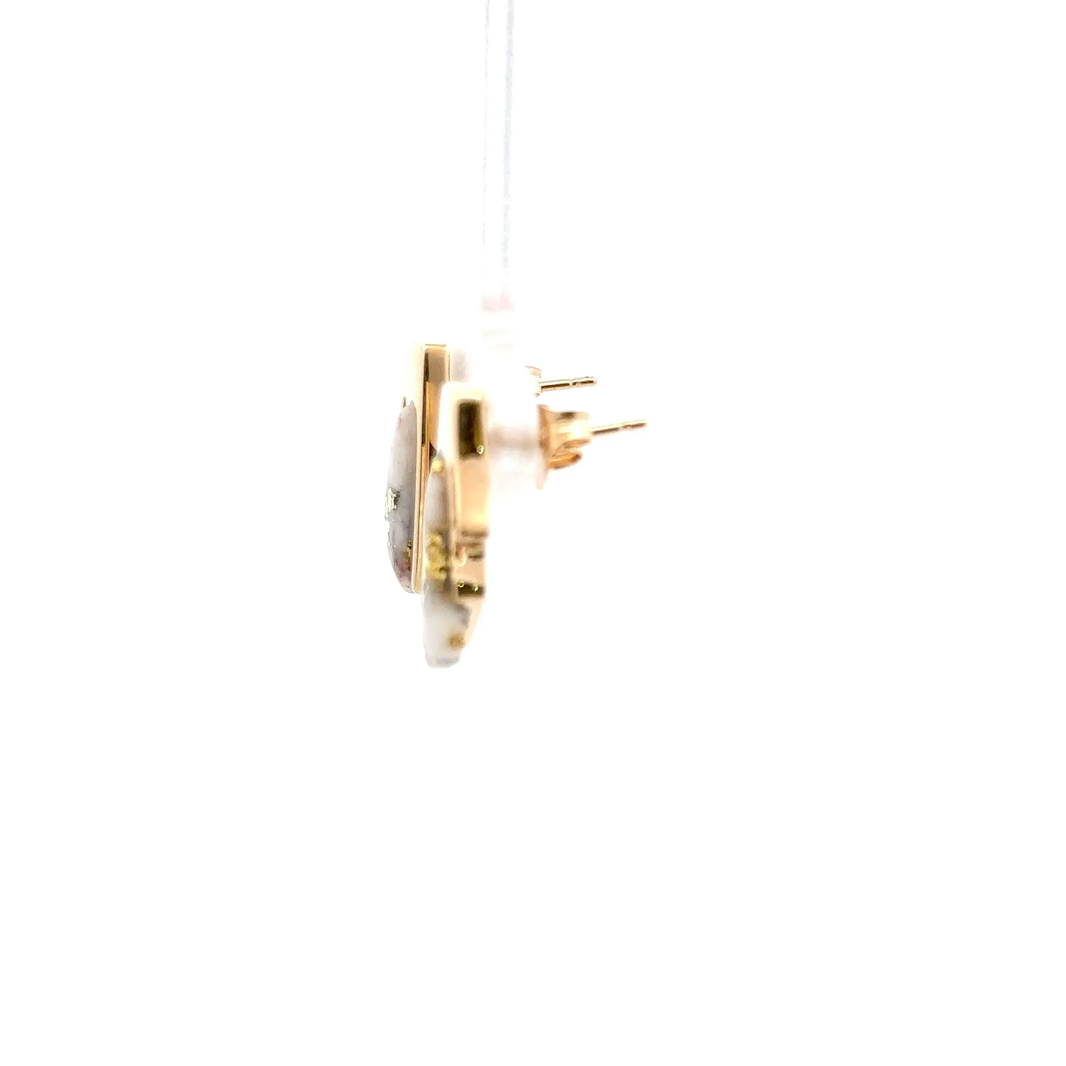 Natural Gold Quartz and Diamonds Earrings by Orocal