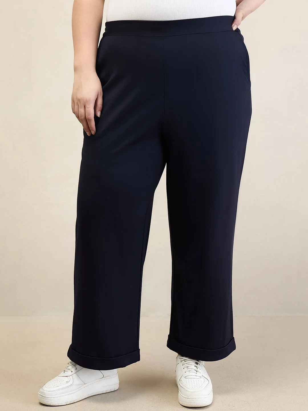 Navy High Low top and Pants Co-ord set