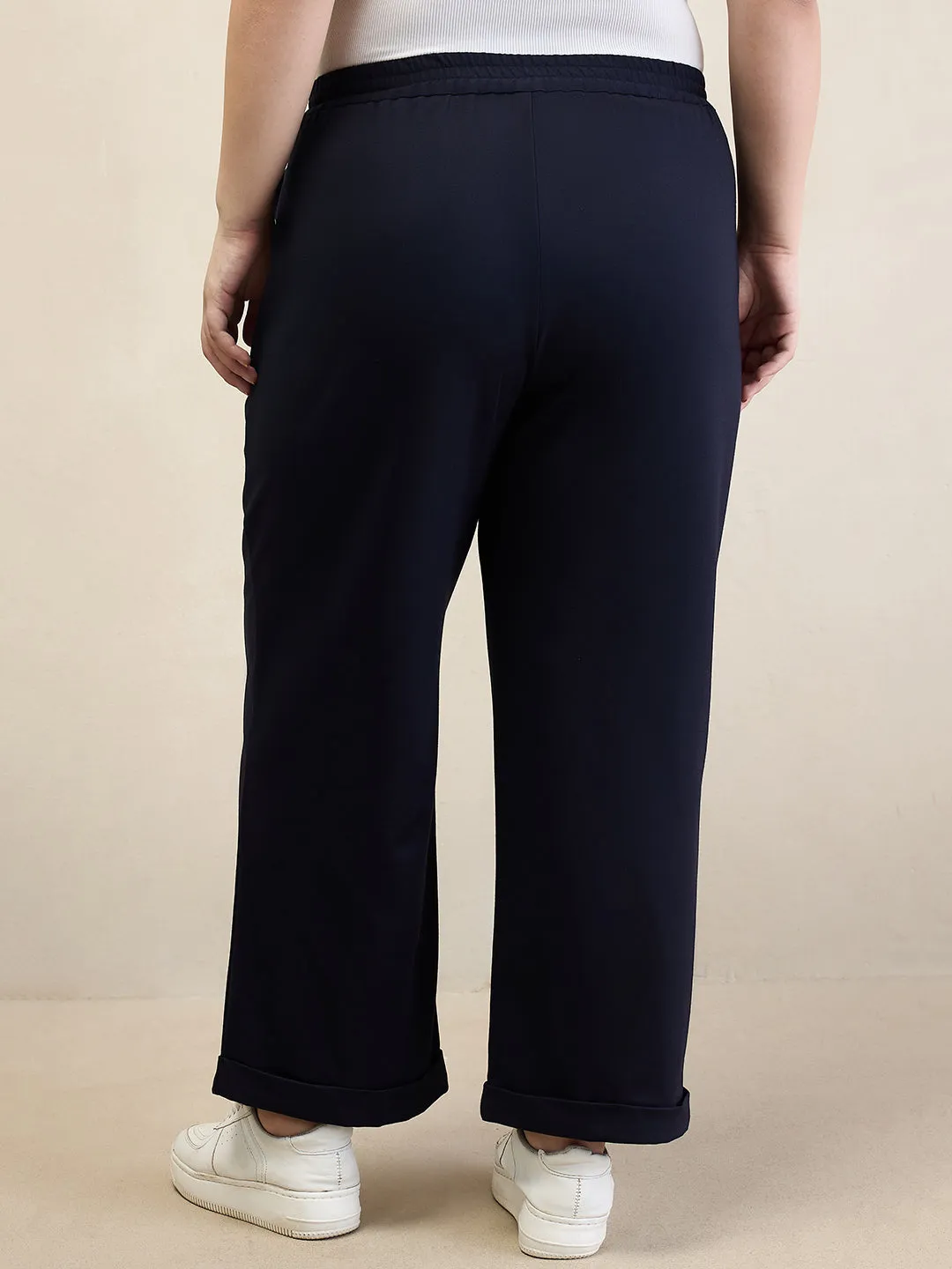 Navy High Low top and Pants Co-ord set
