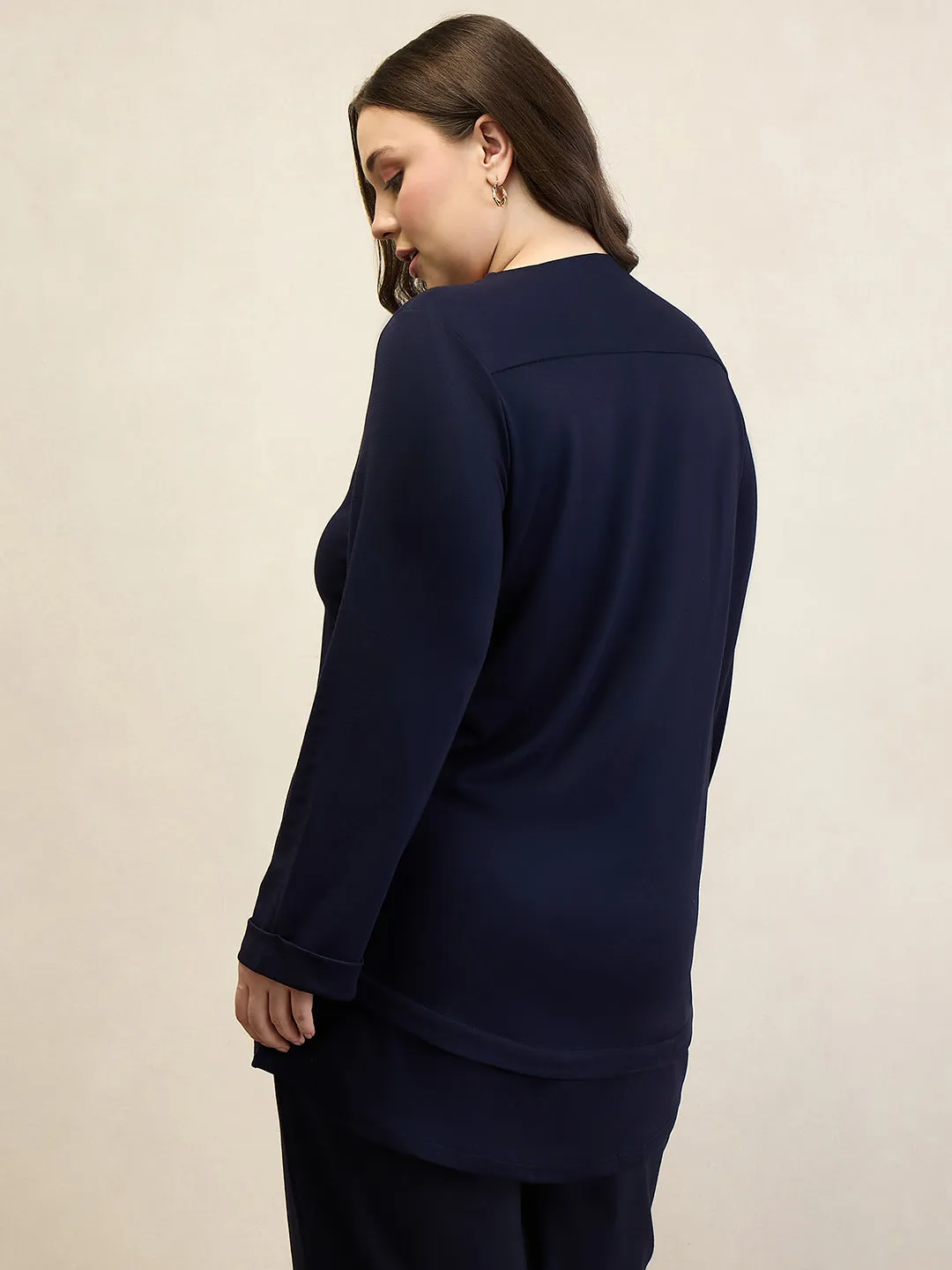 Navy High Low top and Pants Co-ord set