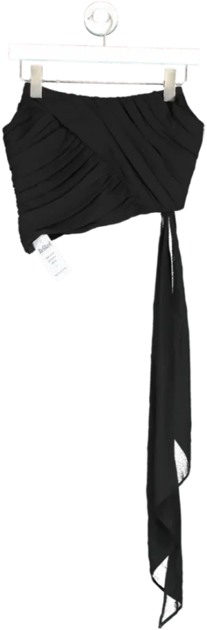 NBD Black Eemeli Pleated corset Top UK S