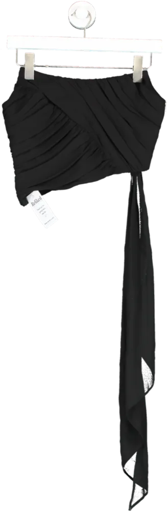 NBD Black Eemeli Pleated corset Top UK S