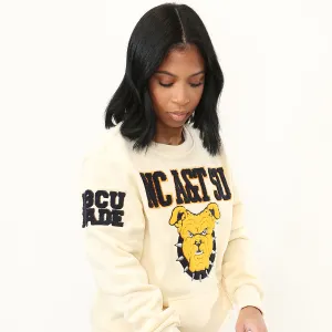 NC A&T SU Vintage CREAM Chenille | CREAM UNISEX SWEATSHIRT