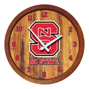 NC State Wolfpack: "Faux" Barrel Top Wall Clock