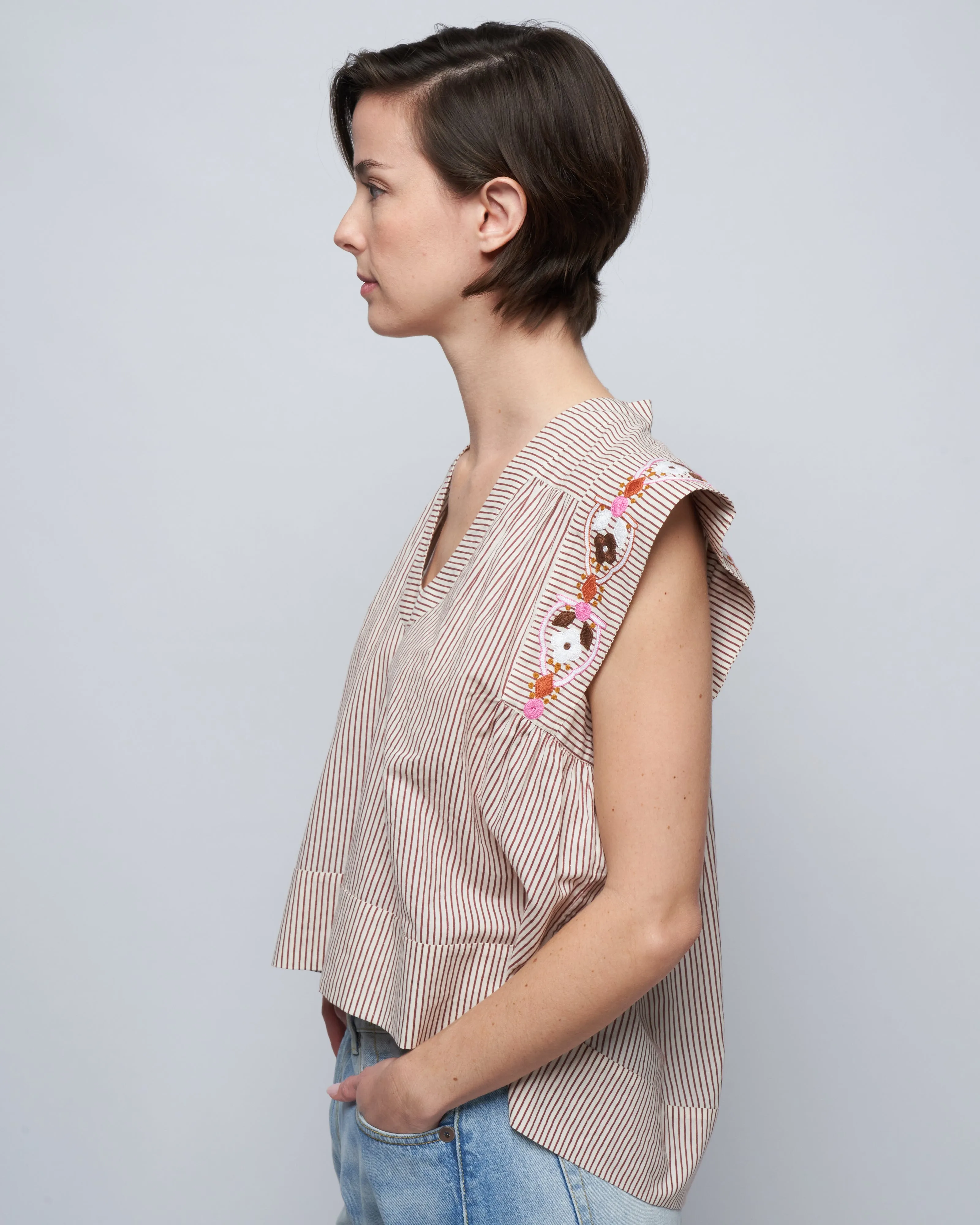 nehru daisy chain top - yellow sunbeam