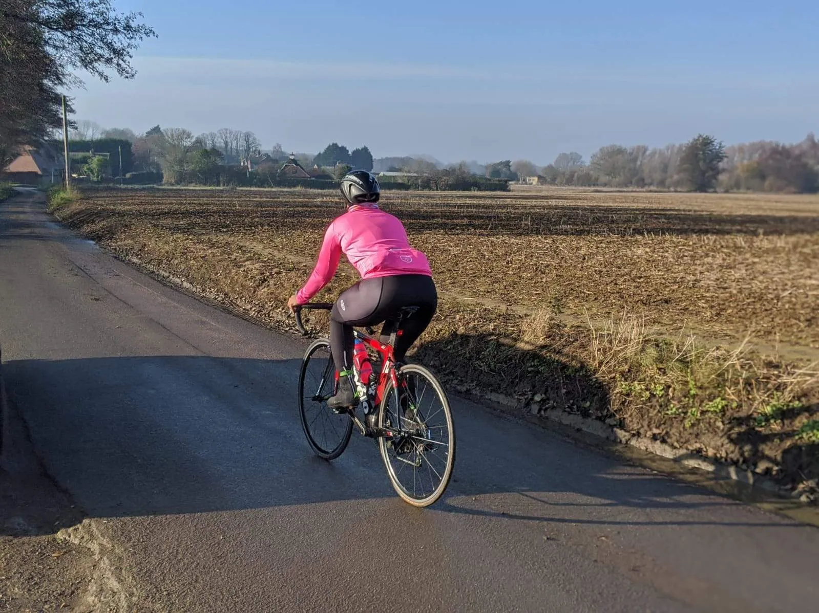 Neon Pink - Minimal Branded STP L/Sleeve Cycle Jersey