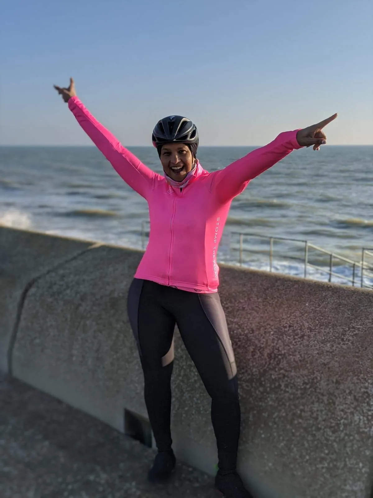 Neon Pink - Minimal Branded STP L/Sleeve Cycle Jersey