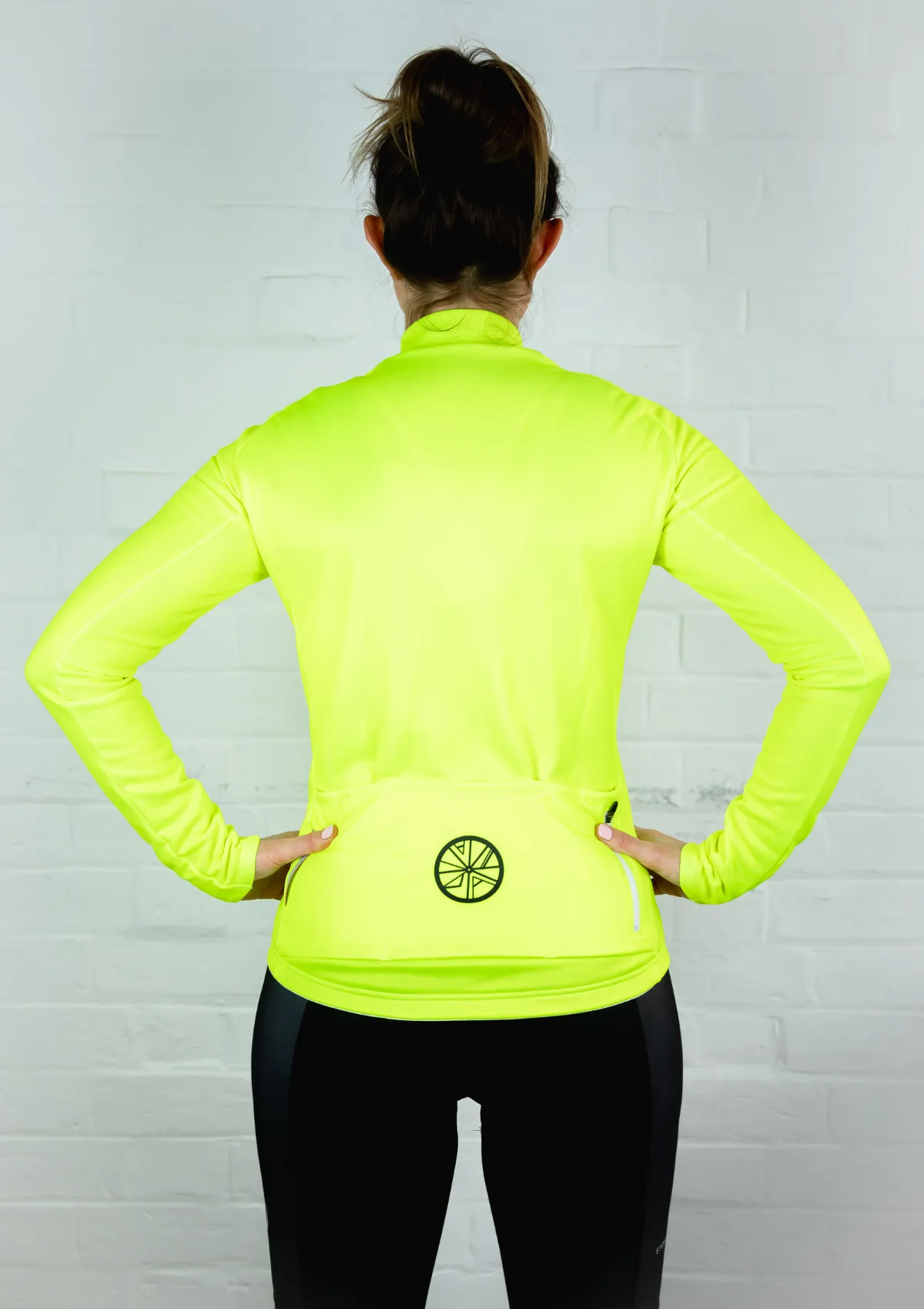 Neon Yellow - Minimal Branded STP L/Sleeve Cycle Jersey