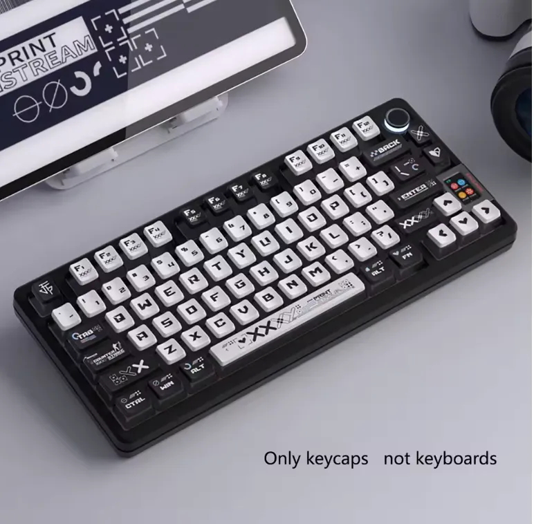 New 122Keys Print Stream Keycap OEM Profile PBT And PC Keycaps Pudding Backlit Key Cap for Mechanical Gaming Keyboard MX Custom DIY