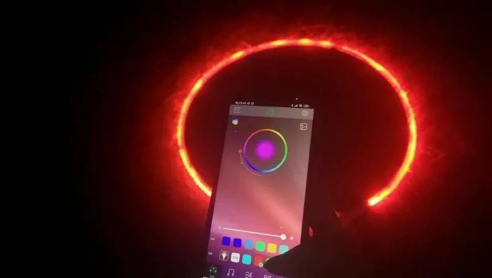 New 35"-185 LED Lights  Smartphone Bluetooth control Professional Smart Hoop. Fully Rechargeable