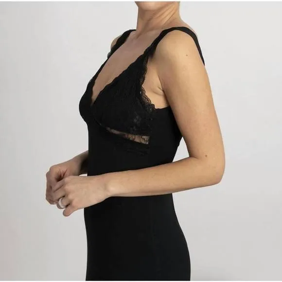NEW ASPEN DREAM bamboo lace chemise in black