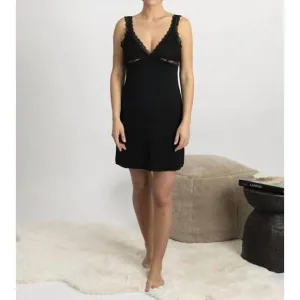 NEW ASPEN DREAM bamboo lace chemise in black