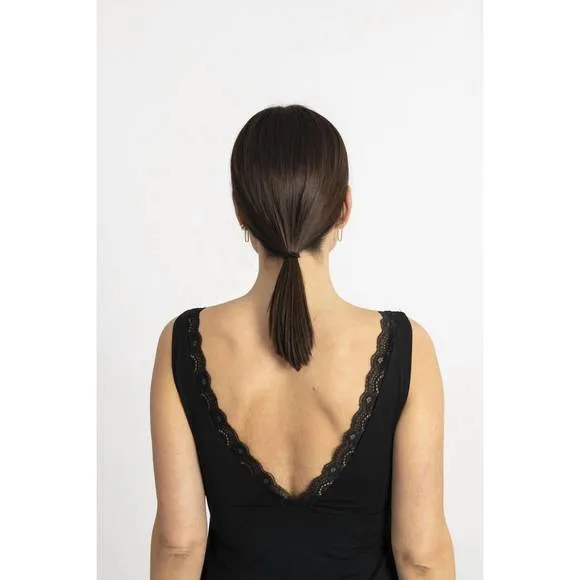 NEW ASPEN DREAM bamboo lace chemise in black