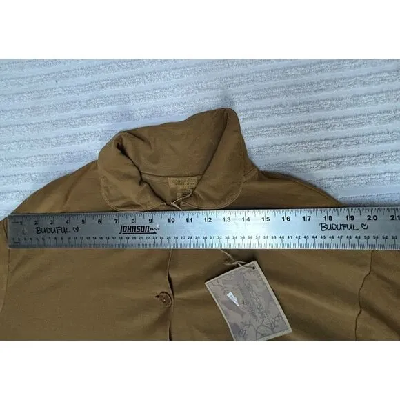 New Ecosport Womens Medium Organic Cotton Button Down Pajama Shirt Lightweight