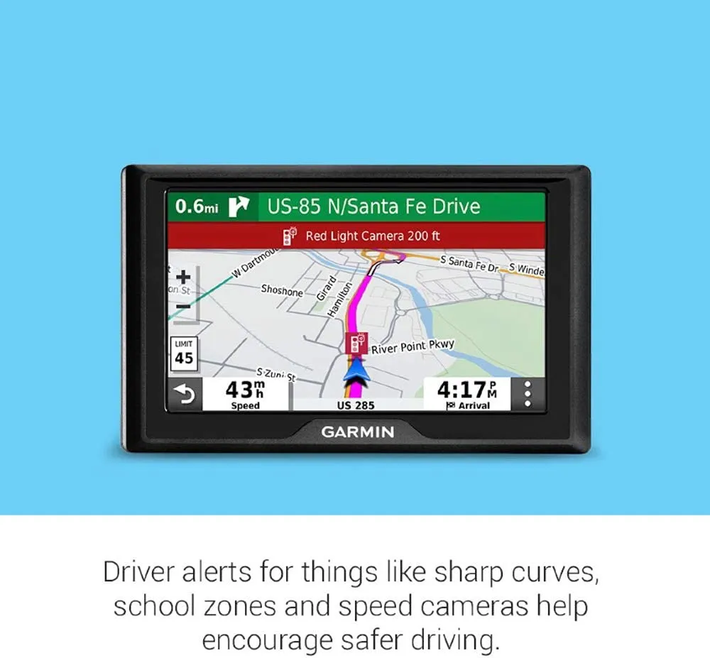 New Garmin Drive 52 & Traffic: GPS Navigator with 5” Display Features Easy-to-Read menus and maps, Traffic alerts, Plus Information to enrich Road Trips! Retails $148 