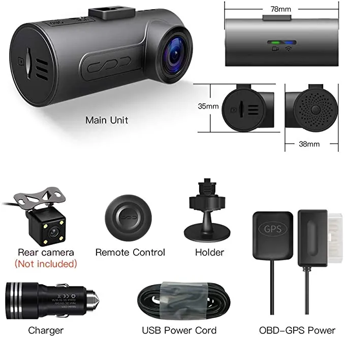 New in box! C1 Plus Dash Cam HaloCam WiFi Driving Recorder FHD 1080P Car Cam Dashboard Camera with 170 Degree Wide Angle Sony IMX291 Super Night Vision G-Sensor Loop Recording
