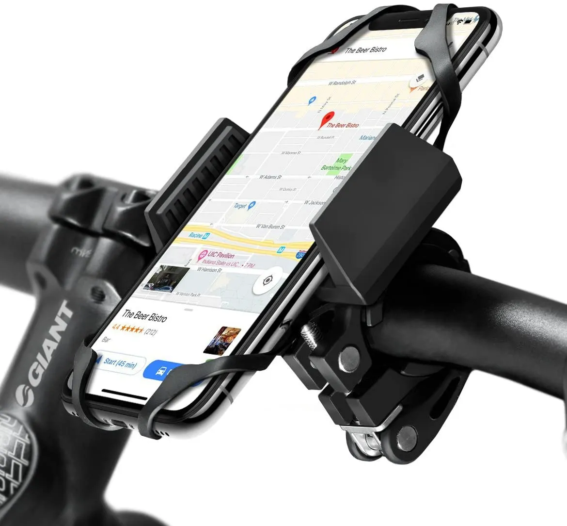 New in box! Widras Bicycle and Motorcycle Cell Phone Holder, Mountain & Road Bicycle Handlebar Cradle, 2nd Generation! Fits all Phones & GPS Systems!