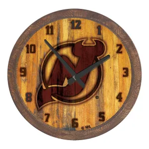 New Jersey Devils: Branded "Faux" Barrel Top Wall Clock