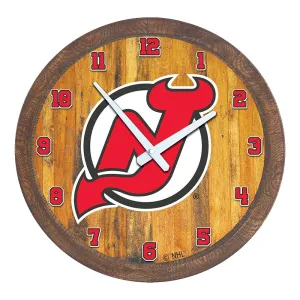 New Jersey Devils: "Faux" Barrel Top Wall Clock