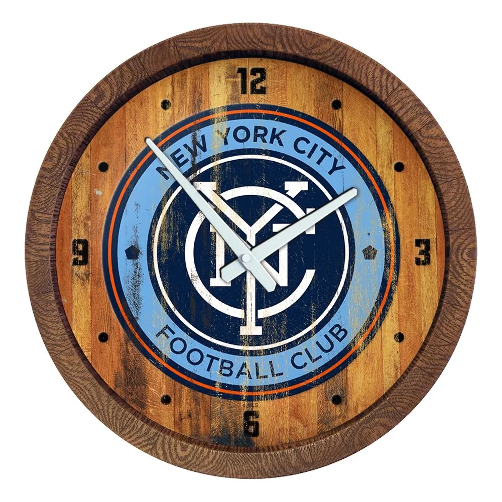 New York City FC: Weathered "Faux" Barrel Top Clock