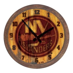 New York Islanders: Branded "Faux" Barrel Top Wall Clock