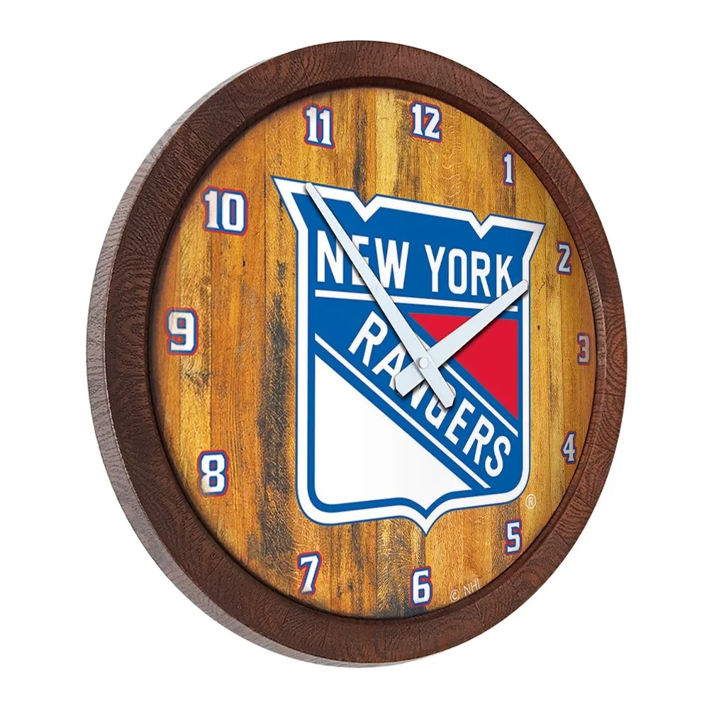New York Rangers: "Faux" Barrel Top Wall Clock