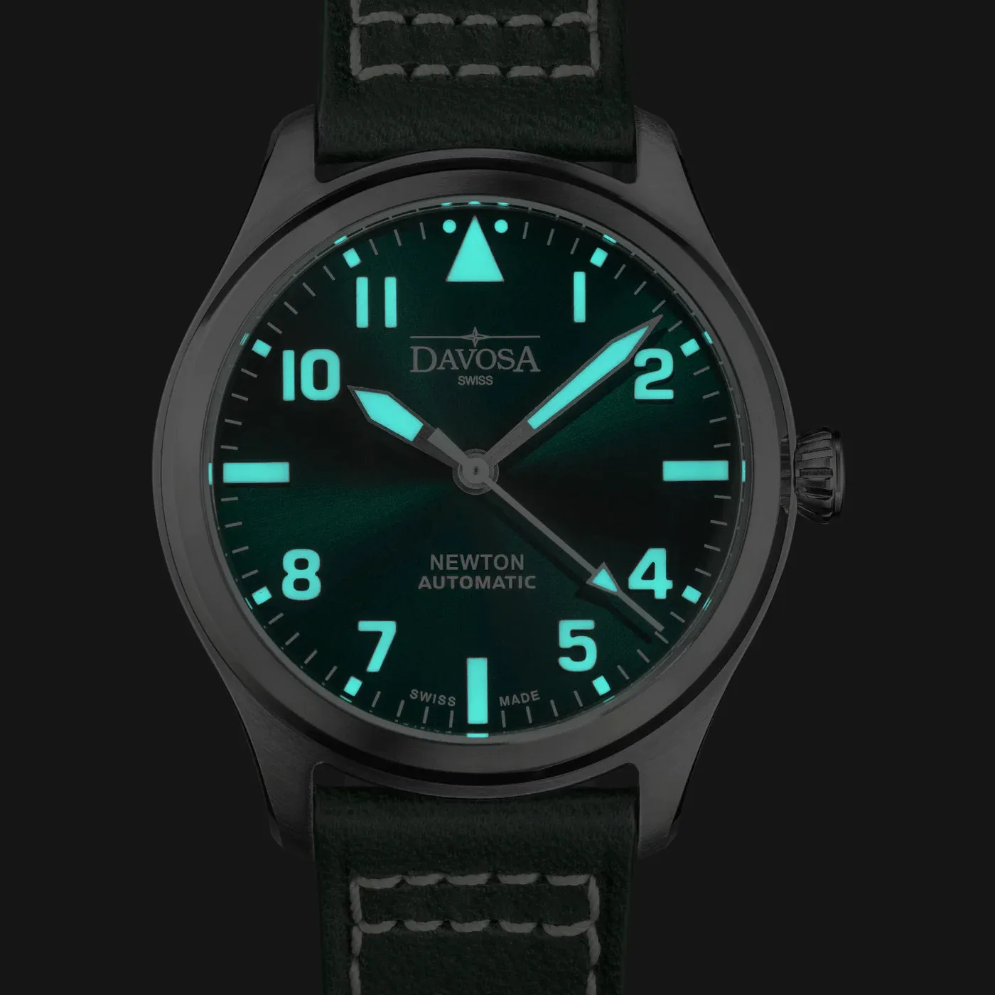 Newton Automatic 40mm Green Green Pilot Watch 16153075