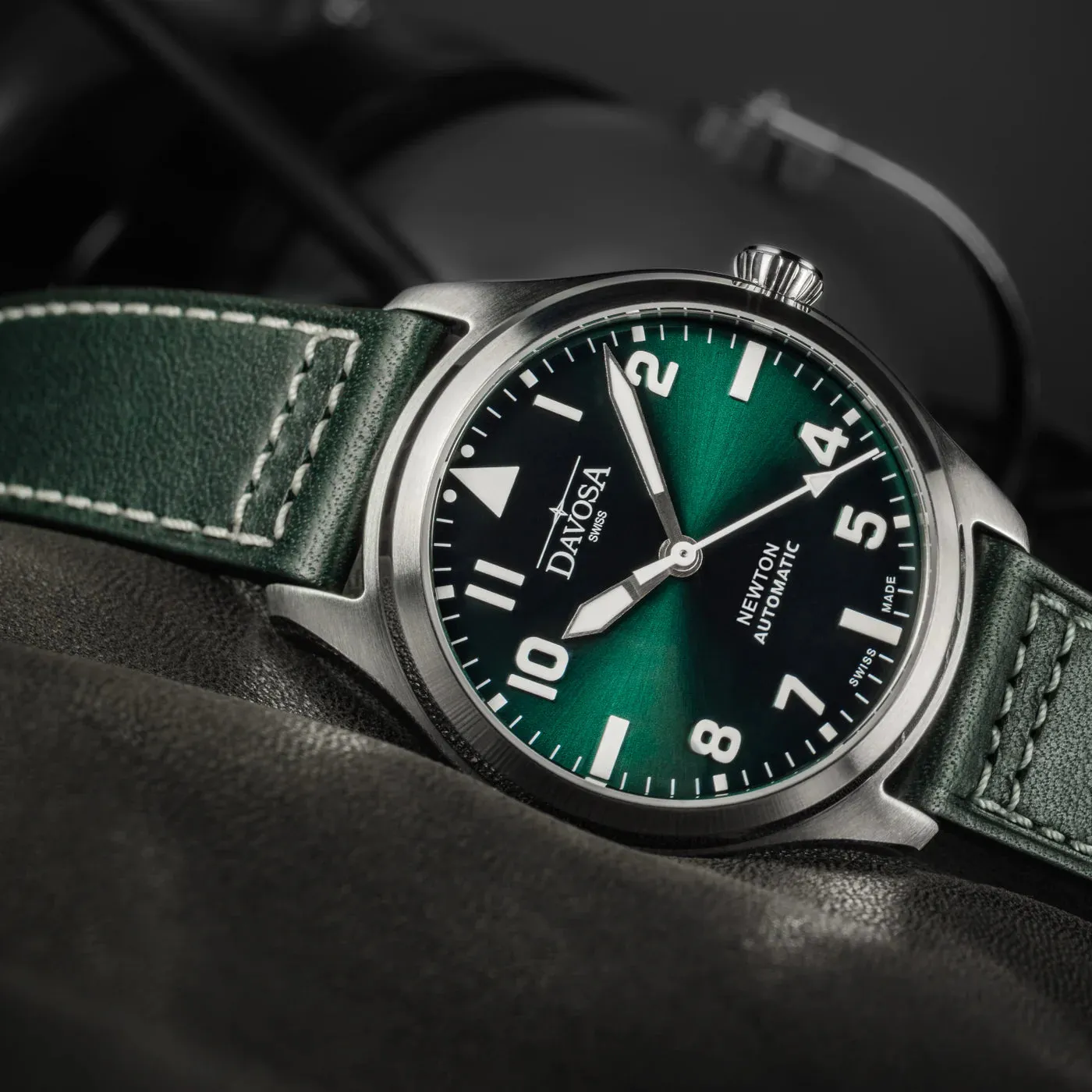Newton Automatic 40mm Green Green Pilot Watch 16153075
