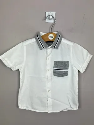 Next white shirt with contrast collar 18-24m