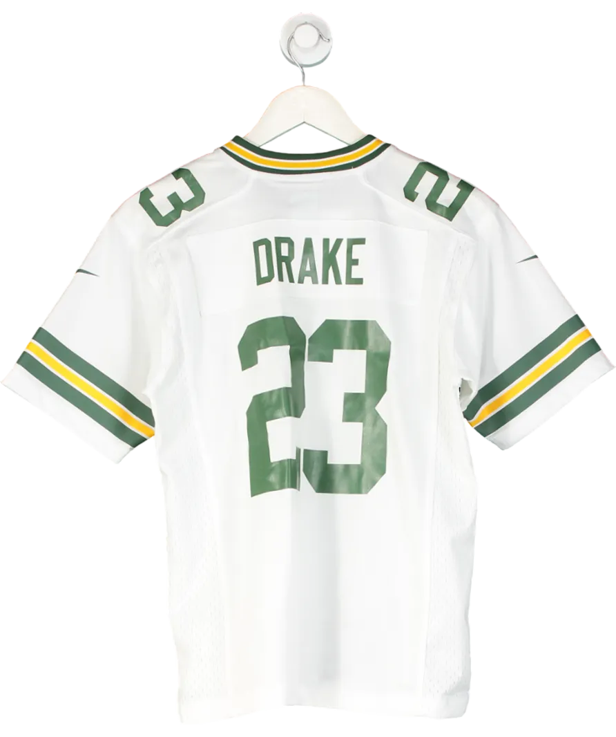 Nike White Green Bay Packers Drake Road Jersey UK L