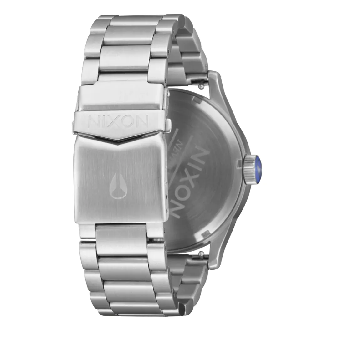 Nixon Sentry SS Unisex Metal Bands Watches - Silver Cobalt