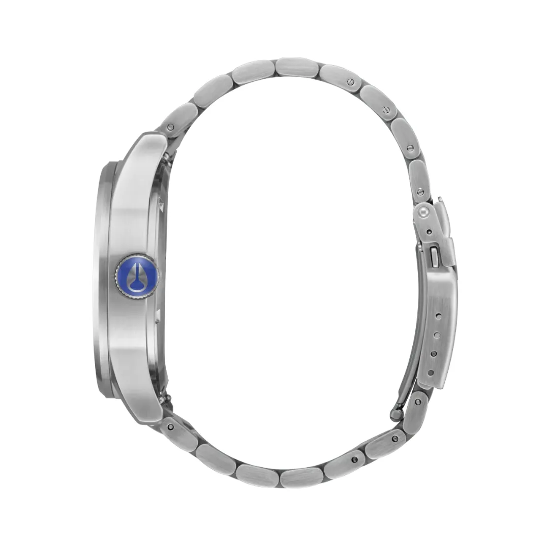 Nixon Sentry SS Unisex Metal Bands Watches - Silver Cobalt
